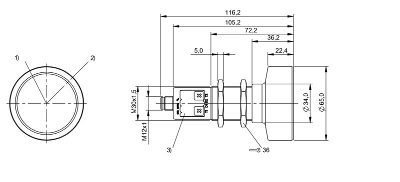 Ультразвуковой датчик Balluff BUS M30M1-NPX-60/600-S92K