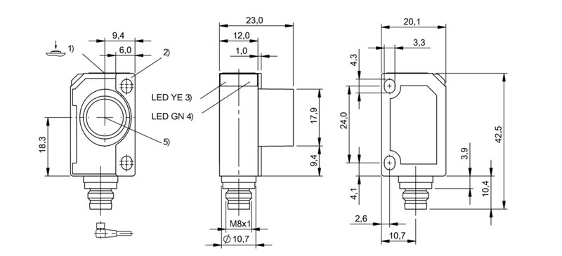 Ультразвуковой датчик Balluff BUS R06K1-NPX-03/025-S75G