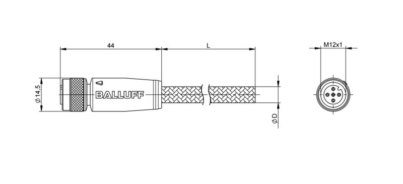 Разъем с кабелем Balluff BCC W415-0000-1A-003-MW8434-006