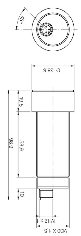 Ультразвуковой датчик DATASENSING UT2F/HW-0EUL