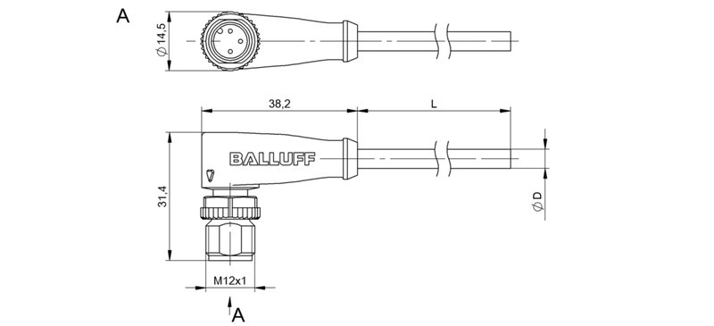 Разъем с кабелем Balluff BCC M423-0000-2A-001-VX8334-050