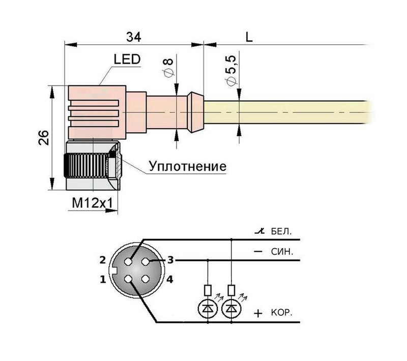 Разъем с кабелем Мега-К PS9-41-C21 (С21 L2,0 4)