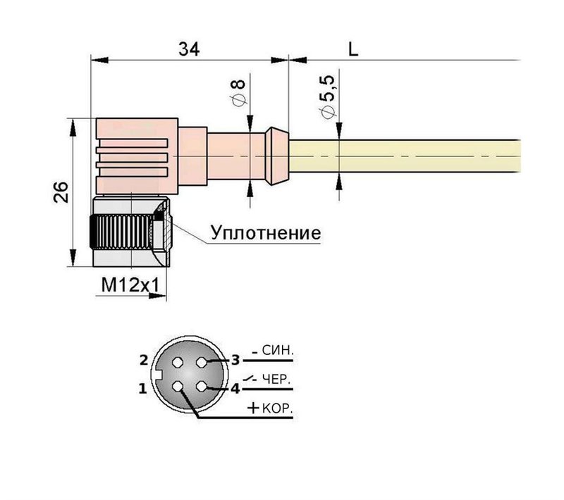 Разъем с кабелем Мега-К PS9-121-C20 (С20 L2,0 1)