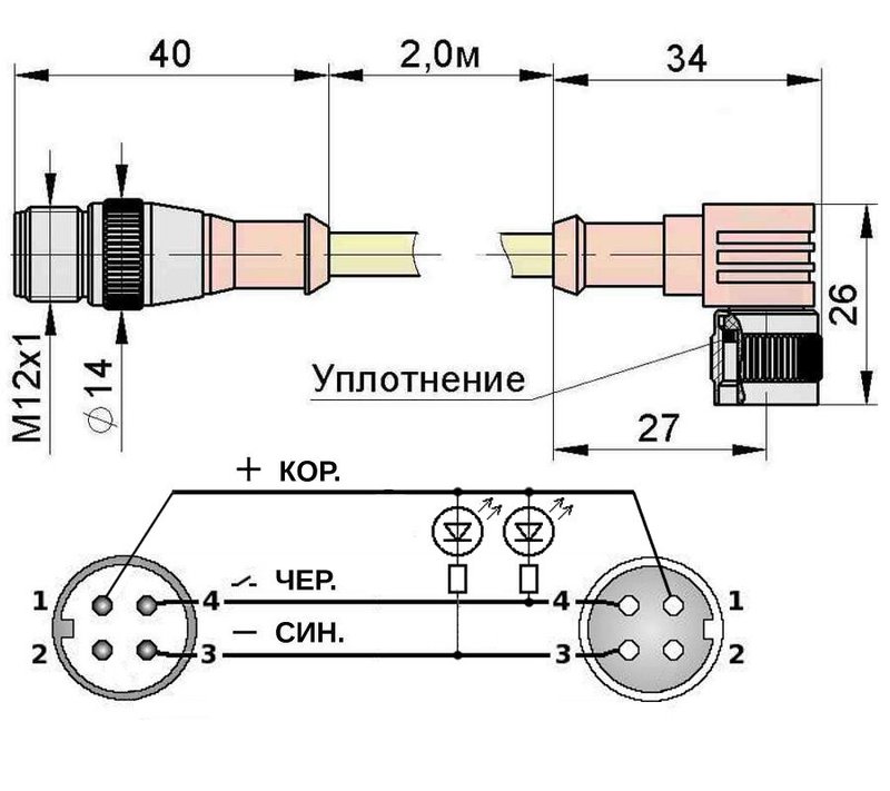Соединительный кабель Мега-К PS9-21-C18C21 (C18С21 L2,0 2)
