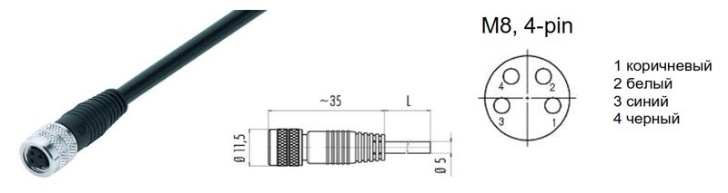 Разъем с кабелем NEFTIM NEAM8FM4001A-1