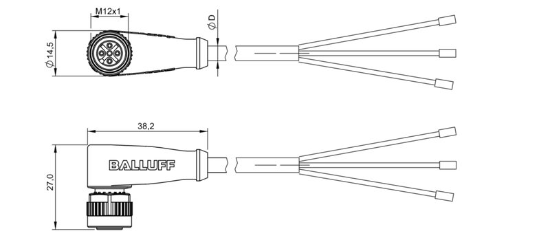 Разъем с кабелем Balluff BCC M425-0000-1A-001-VX8334-011-C001
