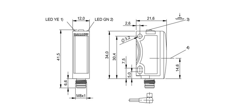 Оптический датчик Balluff BOS 6K-PU-LK10-S75