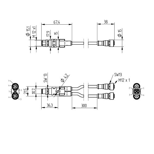 Соединительный кабель Wenglor ZCBV001
