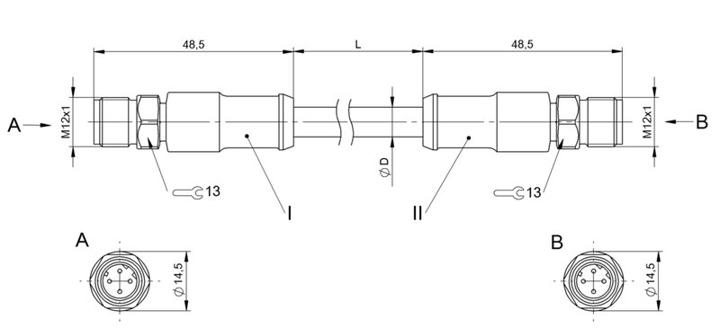 Соединительный кабель Balluff BCC S414-S414-6D-338-ES64N9-050-C009