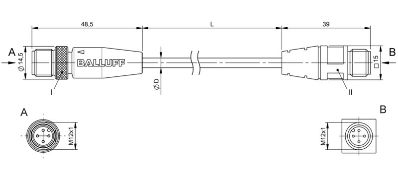 Соединительный кабель Balluff BCC M414-M414-6A-710-PS0434-003