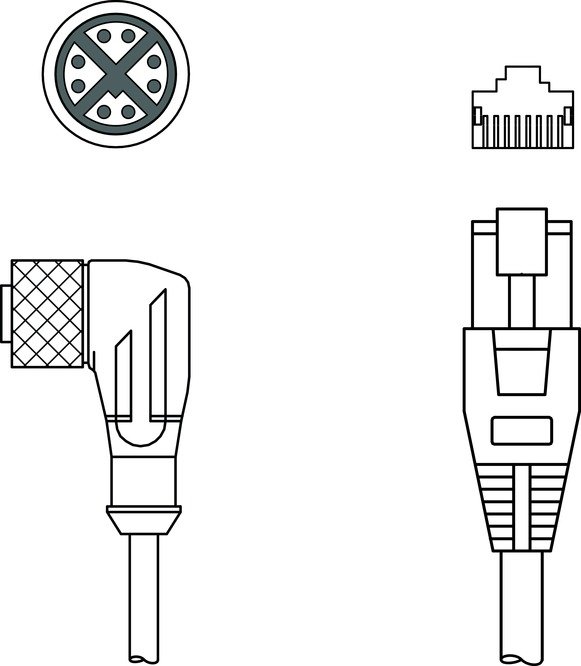 Соединительный кабель Leuze Electronic KSS GB-M12-8W-RJ45-A-P7-020
