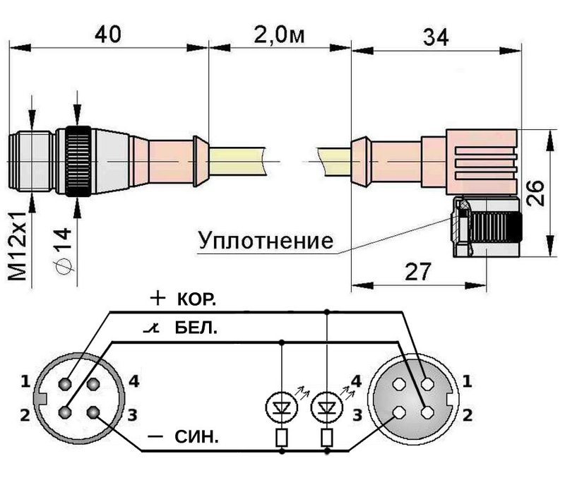 Соединительный кабель Мега-К PS9-31-C18C21 (C18С21 L2,0 3)