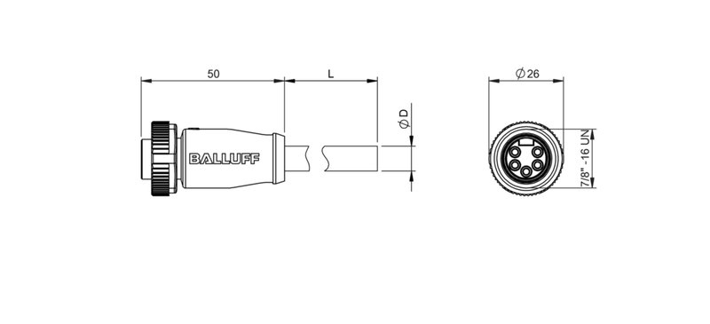 Разъем с кабелем Balluff BCC A315-0000-10-030-VS85N5-060