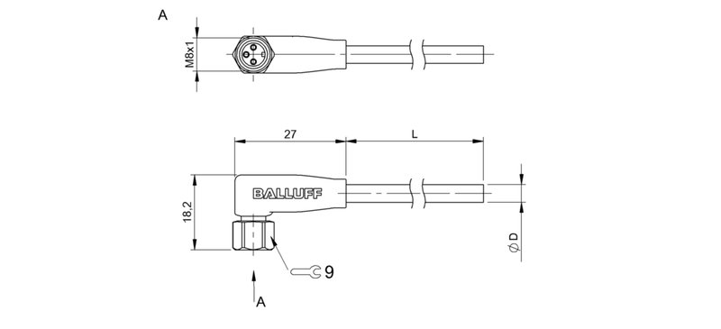 Разъем с кабелем Balluff BCC S323-0000-10-004-PX0334-050