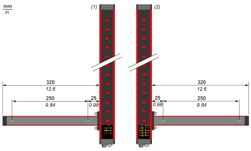 Cветовой барьер безопасности Telemecanique XUSZASL2XT