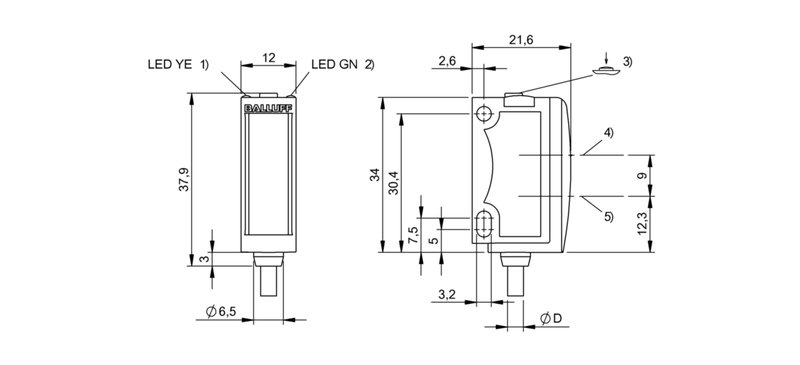 Оптический датчик Balluff BOS 6K-NU-PR10-02