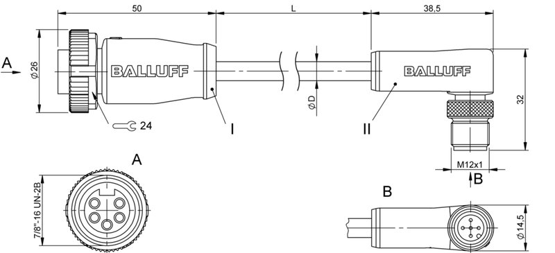 Соединительный кабель Balluff BCC A315-M425-3E-330-VS85N6-030