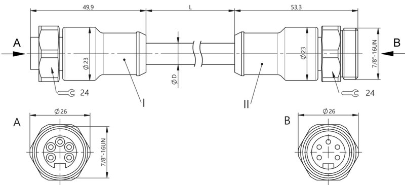 Соединительный кабель Balluff BCC C3B5-C3B5-30-335-YX85A5-020-C009