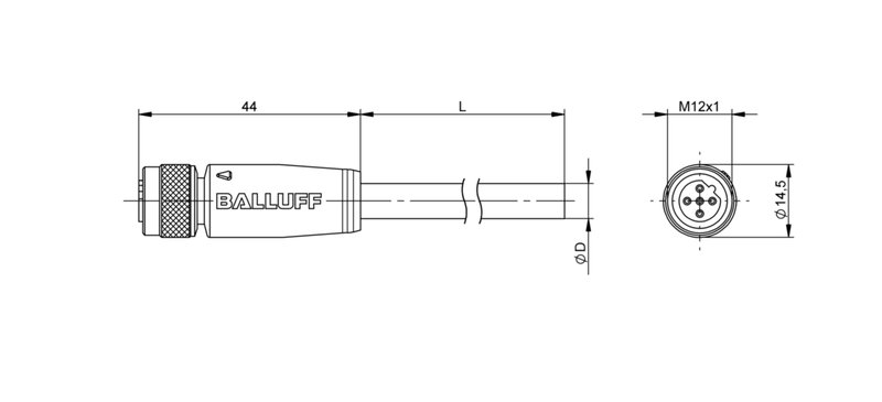 Разъем с кабелем Balluff BCC M415-0000-1B-031-PS72N1-003