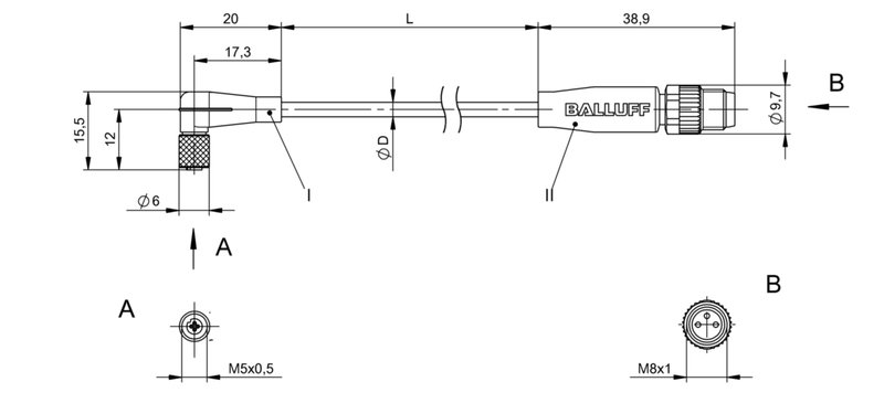 Соединительный кабель Balluff BCC M224-M313-30-300-PX0314-030