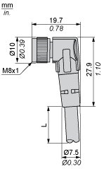 Разъем с кабелем Telemecanique XZCPV1041L5