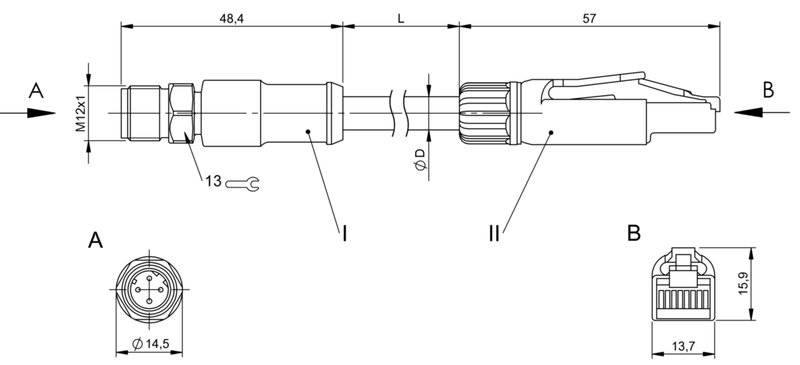 Соединительный кабель Balluff BCC S4B4-E834-8G-668-PS54N2-200-C009