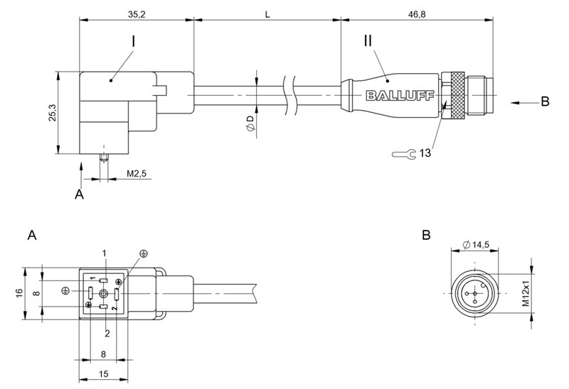 Соединительный кабель Balluff BCC VC04-M413-3E-665-VX8350-006