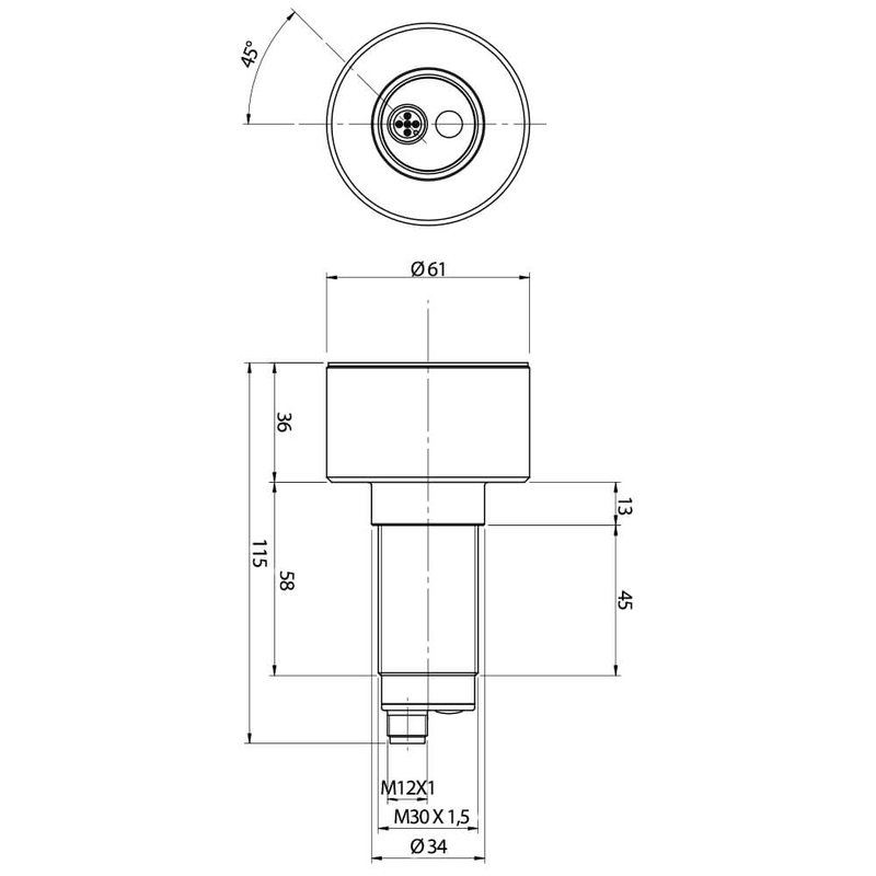 Ультразвуковой датчик DATASENSING UT5L/GW-1ESYIO