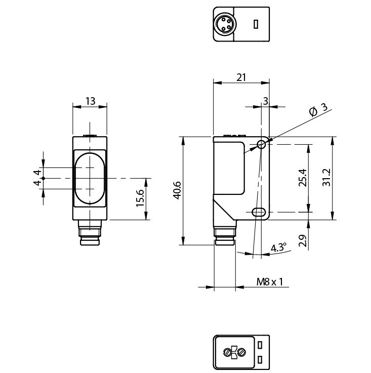 Оптический датчик DATASENSING QMRL/0P-0F