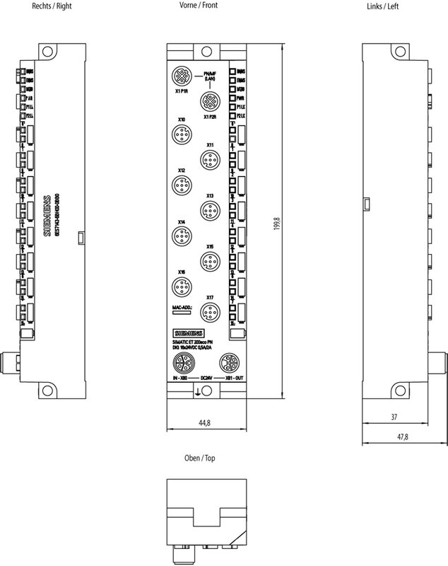 Станция распределенной периферии Siemens 6ES7143-6BH00-0BB0