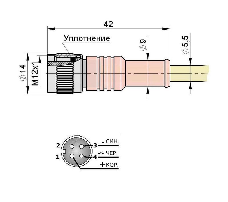 Разъем с кабелем Мега-К PS9-121-C19 (С19 L2,0 1)