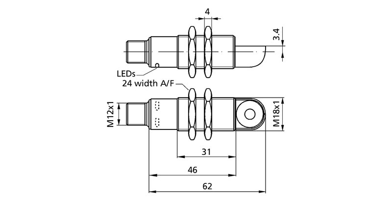 Ультразвуковой датчик Microsonic lpc+15/WK/CFF