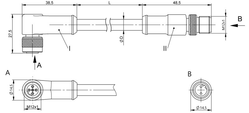 Соединительный кабель Balluff BCC M425-M412-3B-329-PS72N1-015-C009