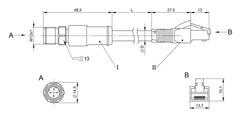 Соединительный кабель Balluff BCC S414-E894-8G-672-ES64N9-150-C009