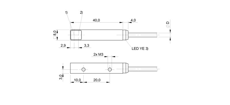 Оптический датчик Balluff BOS Q08M-PS-LR20-02