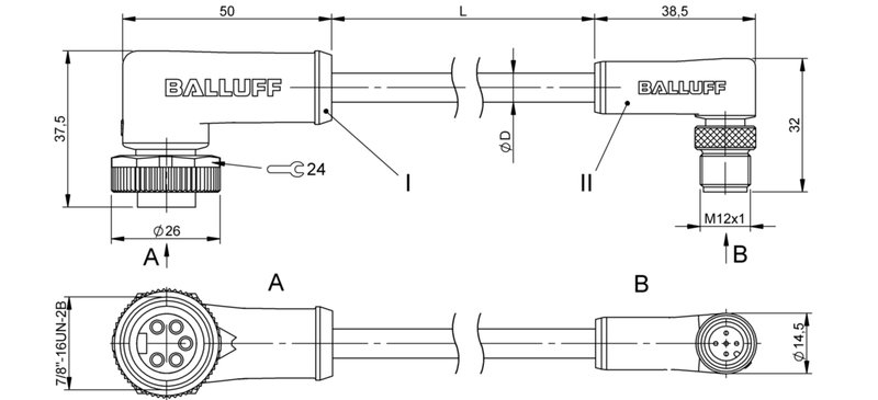 Соединительный кабель Balluff BCC A325-M425-3E-330-PS85N6-010