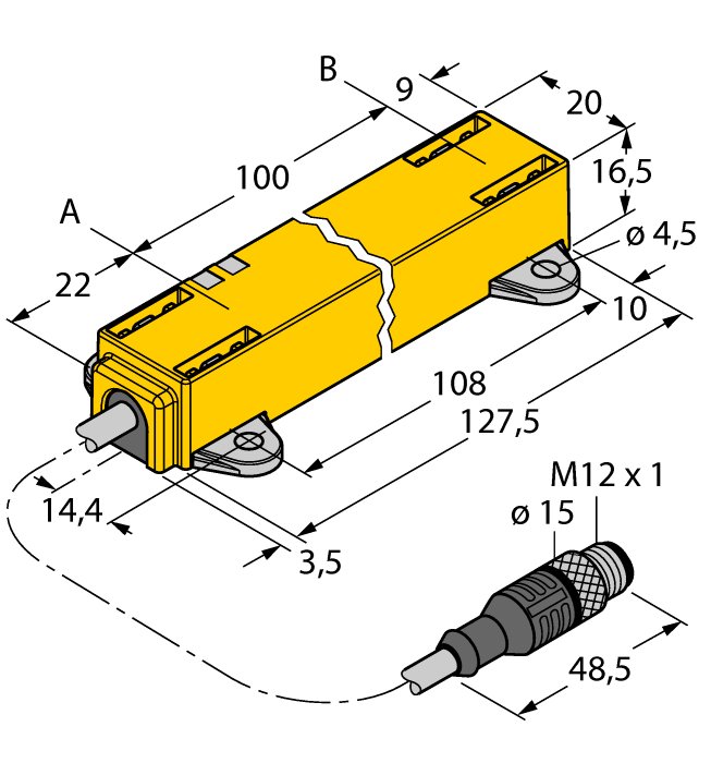 Датчик линейных перемещений TURCK LI100P1-Q17LM1-LU4X2-0.3-RS5/S97