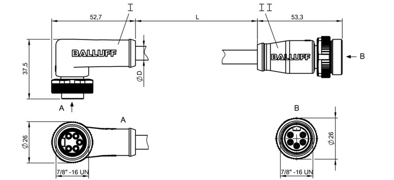 Соединительный кабель Balluff BCC A325-A315-30-330-PS85N6-006