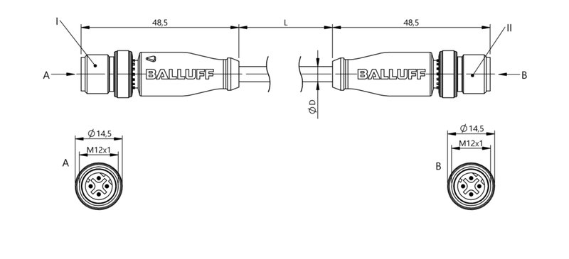 Соединительный кабель Balluff BCC M414-M414-6D-366-EX64N9-006