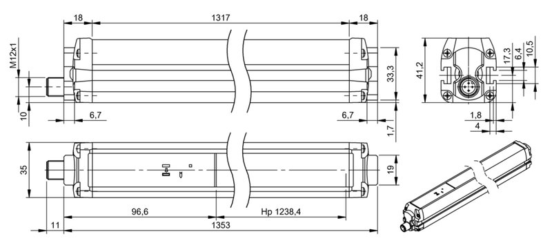 Многолучевой барьер безопасности Balluff BLG 4A-120-50X-B04-O01-SX
