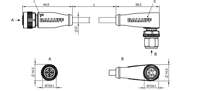 Соединительный кабель Balluff BCC M415-M423-3A-300-EX43T2-020
