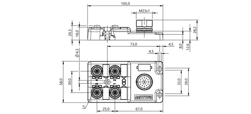 Распределительная коробка Balluff BPI 4M4A50-2K-B0-SM6LT