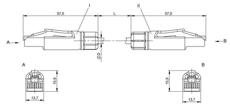 Соединительный кабель Balluff BCC E834-E834-90-334-PS54N2-150