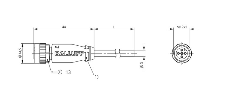 Разъем с кабелем Balluff BCC M415-0000-1A-003-PH0434-020
