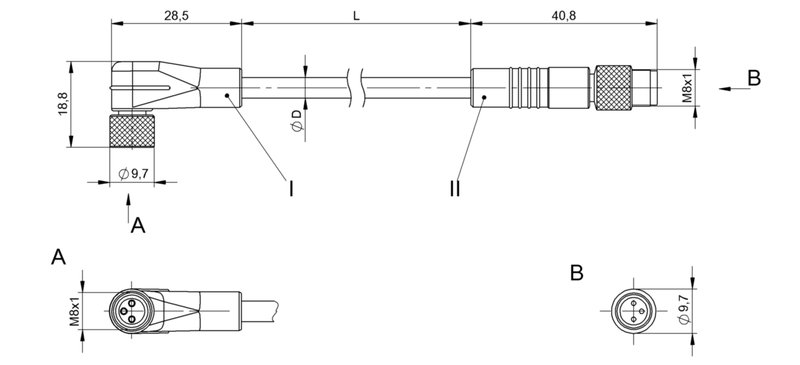 Соединительный кабель Balluff BCC W323-W313-30-602-BW8334-010