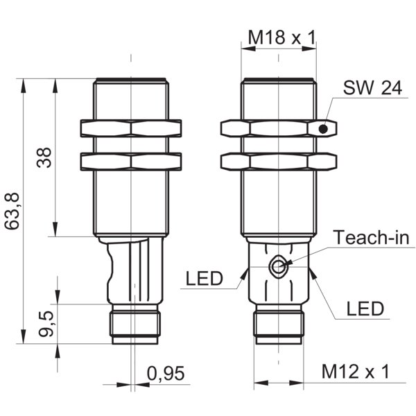 Ультразвуковой датчик Baumer UR18.RA0-GP1B.7BO