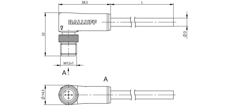 Разъем с кабелем Balluff BCC M425-0000-2A-030-VS85N6-020