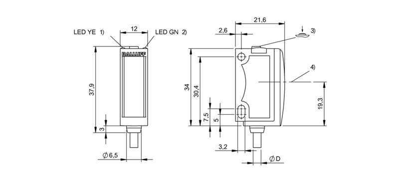 Оптический датчик Balluff BOS 6K-NU-PT10-02