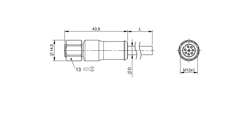 Разъем с кабелем Balluff BCC S4B8-0000-1A-045-YX8825-100-C009