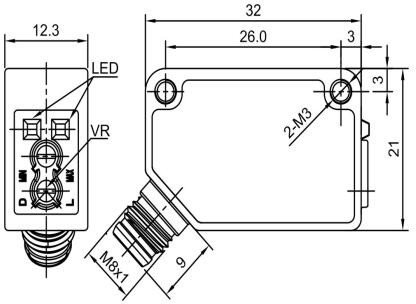 Оптический датчик LANBAO PSF-PM2DNB-E1